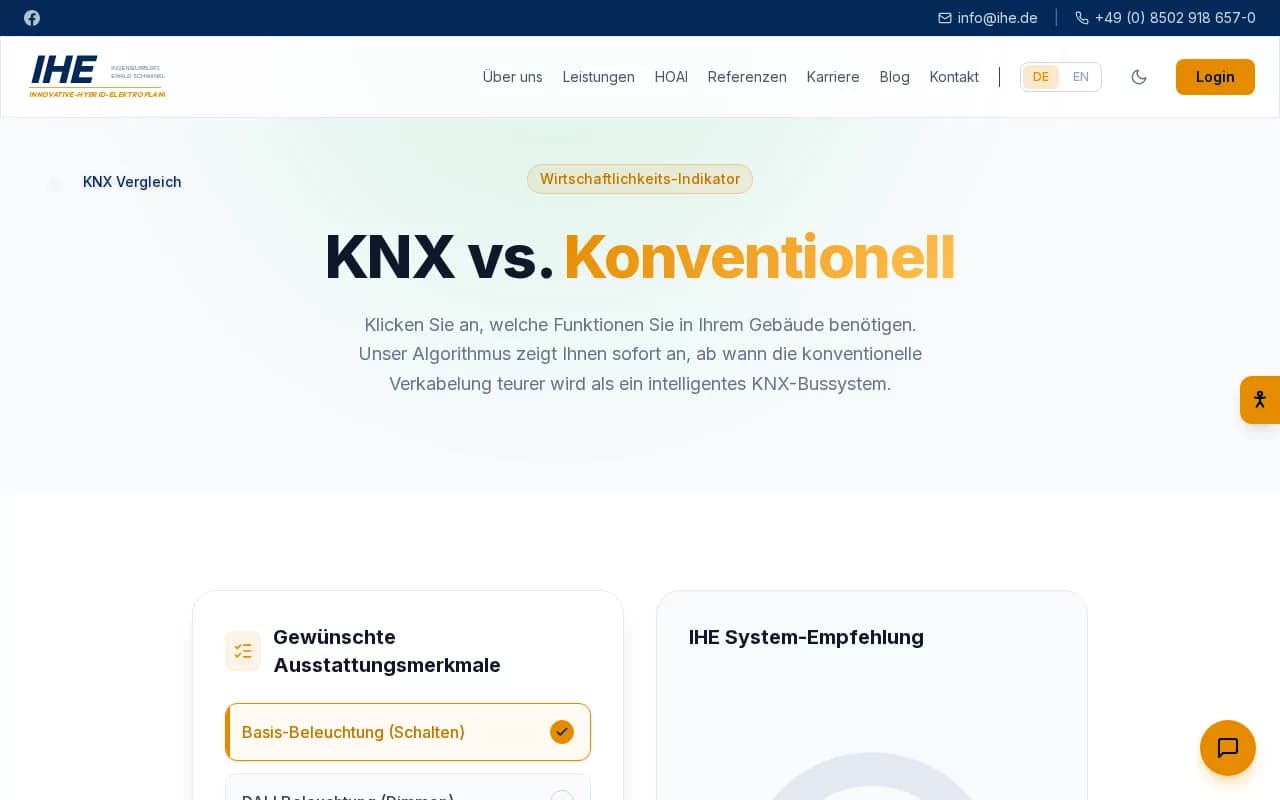 ihe.de KNX-Vergleichswerkzeug